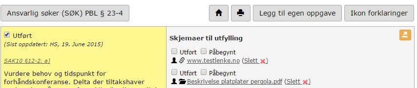 oppgave med linker